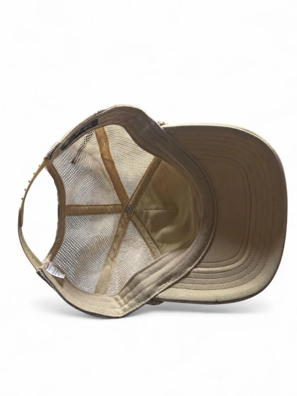 Nike Tan Mesh-Back Trucker Hat with Embroidered Patch